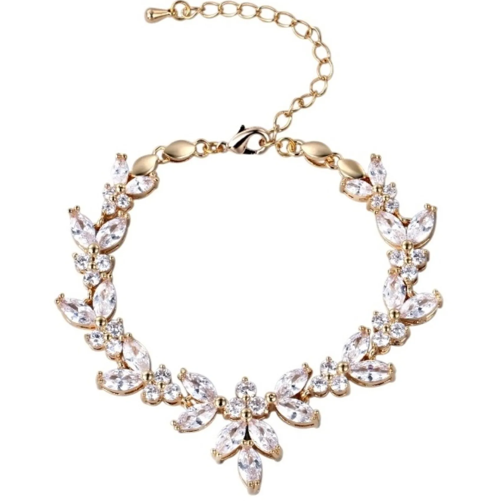 Lace & Favour Adelaide Gold Vintage inspiriertes Kristallarmband* Goldener Abschlussball-schmuck | Prom Armbänder