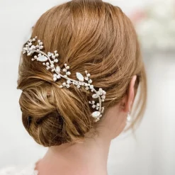 Beads & Beyond Adeline Opal Kristall und Perle Hochzeit Haarsträhne* Haarschmuck Aus Kristall | Blaue Haar-accessoires