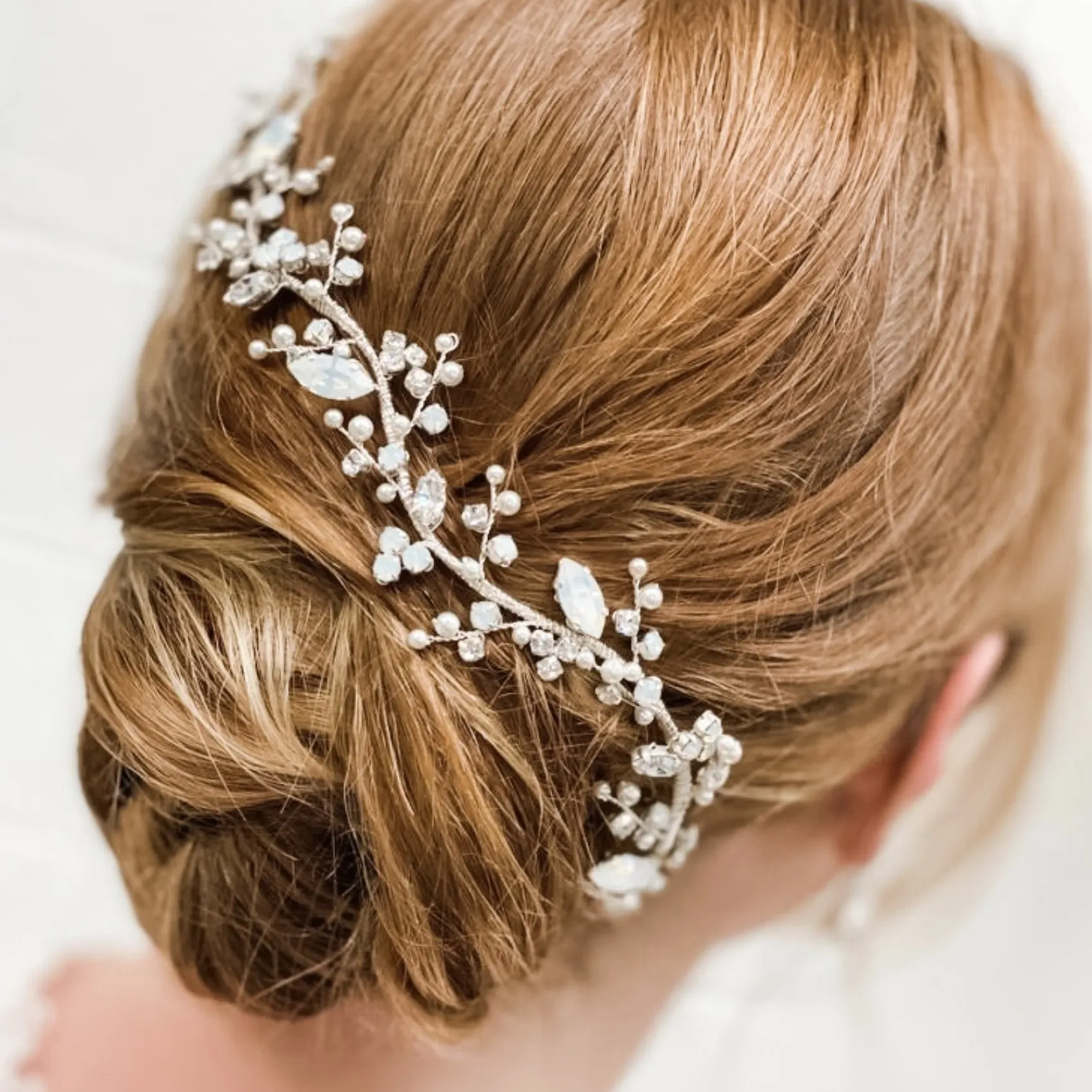Beads & Beyond Adeline Opal Kristall und Perle Hochzeit Haarsträhne* Haarschmuck Aus Kristall | Blaue Haar-accessoires