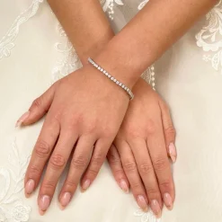 Lace & Favour Alanna Simple Cubic Zirkonia Tennisarmband (Silber)* Silberner Abschlussball-schmuck | Prom Armbänder