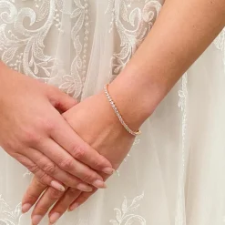 Lace & Favour Alanna Simple Cubic Zirkonia Tennisarmband (Rose Gold)* Geschenke Für Brautjungfern | Kristall-hochzeitsschmuck