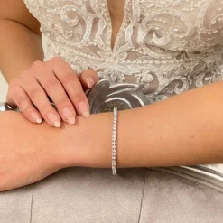 Lace & Favour Alanna Simple Cubic Zirkonia Tennisarmband (Silber)* Silberner Abschlussball-schmuck | Prom Armbänder