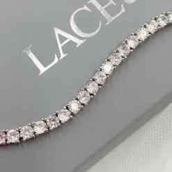 Lace & Favour Alanna Simple Cubic Zirkonia Tennisarmband (Silber)* Silberner Abschlussball-schmuck | Prom Armbänder