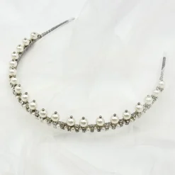 Beads & Beyond Albany Vintage Low Perle und Kristall Braut Tiara* Vintage-kopfbedeckungen | Perlen-haarschmuck