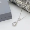 Lace & Favour Alessandra Vintage inspirierte Kristall-Anhänger-Halskette* Silberner Abschlussball-schmuck | Abschlussball-halsketten