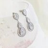 Lace & Favour Alessandra Vintage inspirierte Kristall-Kronleuchter-Ohrringe* Silberner Abschlussball-schmuck | Abschlussball-ohrringe