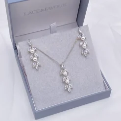 Lace & Favour Amalia Cubic Zirkonia und Perle Brautschmuck Set* Geschenke Für Die Braut | Perlen-hochzeitsschmuck