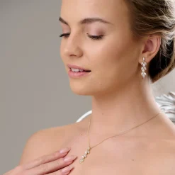 Lace & Favour Amalia Gold Cubic Zirkonia und Perle Brautschmuck Set* Geschenke Für Die Braut | Perlen-hochzeitsschmuck