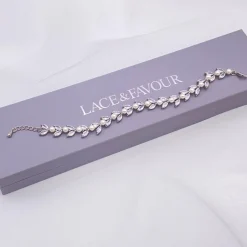 Lace & Favour Amalia Silber Cubic Zirkonia Perle Hochzeit Armband* Geschenke Für Die Braut | Perlen-hochzeitsschmuck