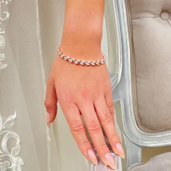 Lace & Favour Amara Rose Gold Crystal Vine of Leaves Armbänder* Geschenke Für Brautjungfern | Geschenke Für Die Braut