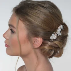 Poirier Amaryllis Blush Perlen Blumiger Haarkamm* Perlen-haarschmuck | Gold-haar-accessoires