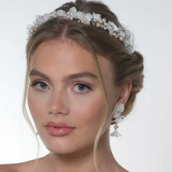 Poirier Amaryllis Blush Perlen Floral Stirnband* Perlen-haarschmuck | Gold-haar-accessoires