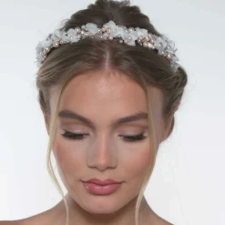 Poirier Amaryllis Blush Perlen Floral Stirnband* Perlen-haarschmuck | Gold-haar-accessoires