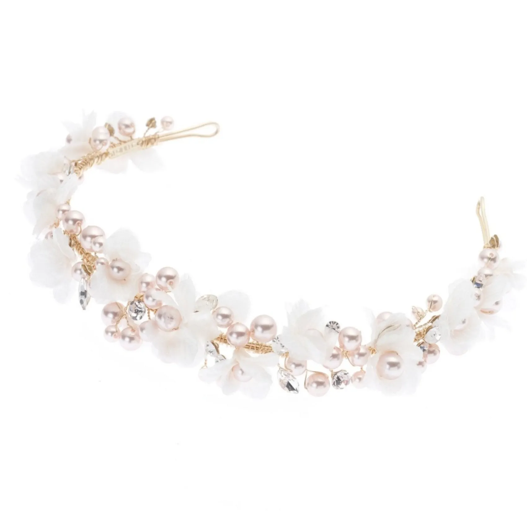 Poirier Amaryllis Blush Perlen Floral Stirnband* Perlen-haarschmuck | Gold-haar-accessoires