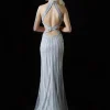 Angel Forever Diamantenes High Neck Ballkleid mit Cut Outs (Silber)* Angel Forever Ballkleider