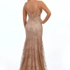 Angel Forever Glitzerndes Korsett-Abschlussballkleid mit Spitze (Rose Gold)* Angel Forever Ballkleider | Rosa Ballkleider