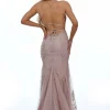 Angel Forever Perlenbesetztes rückenfreies Fishtail-Abschlussballkleid (Rose Gold)* Angel Forever Ballkleider | Rosa Ballkleider