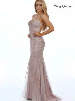 Angel Forever Perlenbesetztes rückenfreies Fishtail-Abschlussballkleid (Rose Gold)* Angel Forever Ballkleider | Rosa Ballkleider