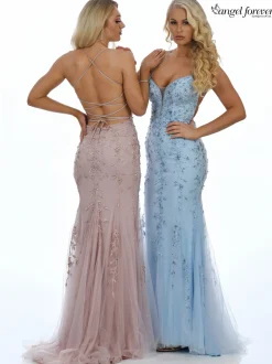 Angel Forever Perlenbesetztes rückenfreies Fishtail-Abschlussballkleid (Rose Gold)* Angel Forever Ballkleider | Rosa Ballkleider