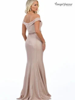 Angel Forever Schimmernder Stoff Off The Shoulder Ballkleid (Rose Gold)* Angel Forever Ballkleider | Rosa Ballkleider