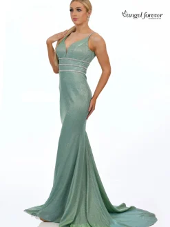 Angel Forever Schimmernder Stoff Fishtail Ballkleid (Mint)* Angel Forever Ballkleider | Grüne Ballkleider