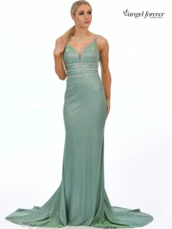 Angel Forever Schimmernder Stoff Fishtail Ballkleid (Mint)* Angel Forever Ballkleider | Grüne Ballkleider