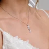 Lace & Favour Aria Silber Cubic Zirkonia Anhänger Halskette* Silberner Abschlussball-schmuck | Abschlussball-halsketten