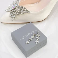 Lace & Favour Aria Silber Cubic Zirkonia Tropfen Ohrringe* Silberner Abschlussball-schmuck | Abschlussball-ohrringe
