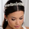 Arianna Adore Klassische Perle und Kristall Braut Tiara AR649* Perlen-haarschmuck | Silberne Haar-accessoires