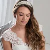 Arianna Braut Tiara mit Perlen und Diamanten AR801* Perlen-haarschmuck | Silberne Haar-accessoires