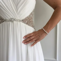 Arianna Gewebtes Perlen- und Kristall-Hochzeitsarmband ARW092* Geschenke Für Brautjungfern | Geschenke Für Die Braut
