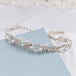 Arianna Perlen- und Diamanten-Hochzeitsarmband ARW093* Geschenke Für Brautjungfern | Geschenke Für Die Braut