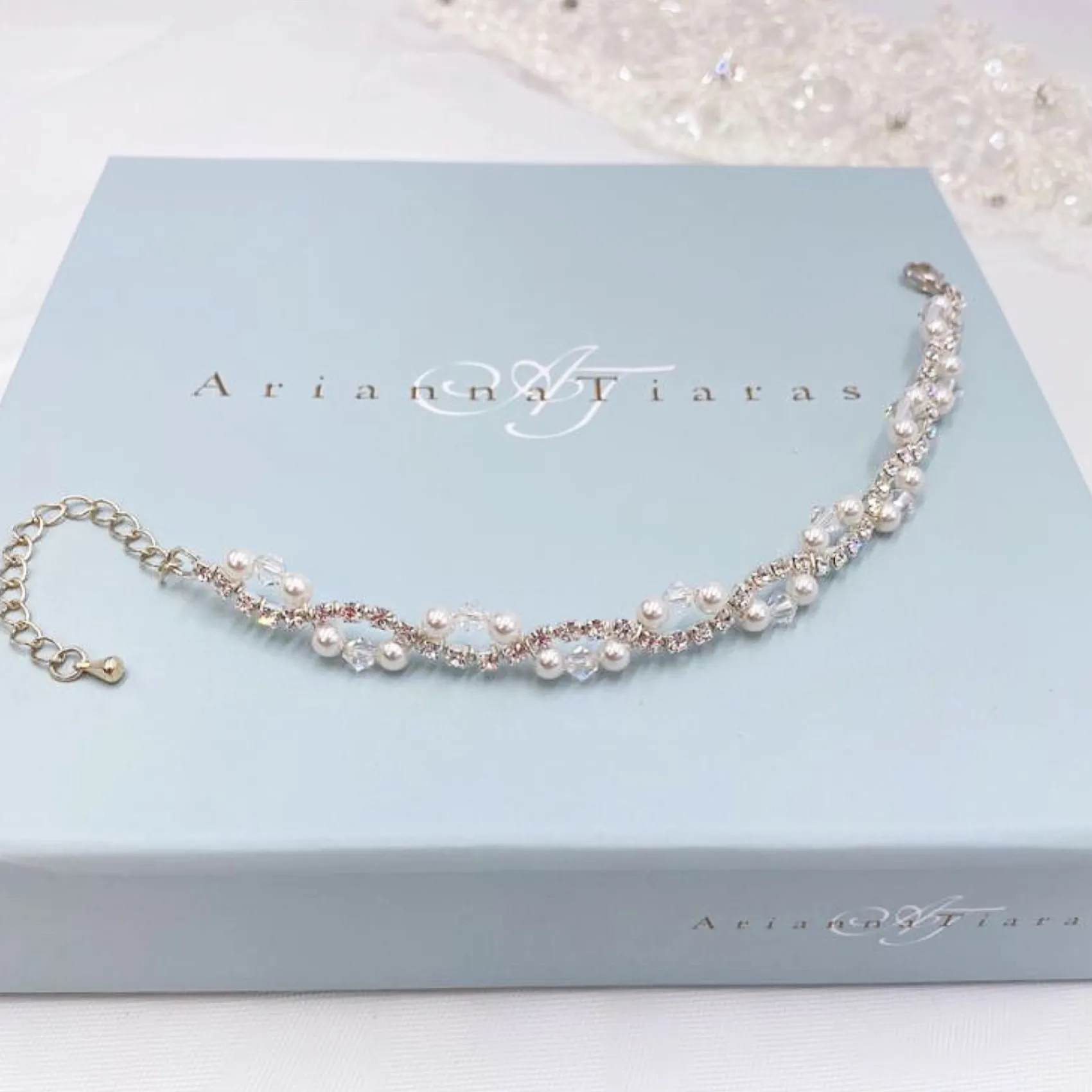 Arianna Perlen- und Diamanten-Hochzeitsarmband ARW093* Geschenke Für Brautjungfern | Geschenke Für Die Braut