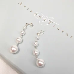 Arianna Reinheit Perle Tropfen Ohrringe ARE617* Geschenke Für Die Braut | Perlen-hochzeitsschmuck