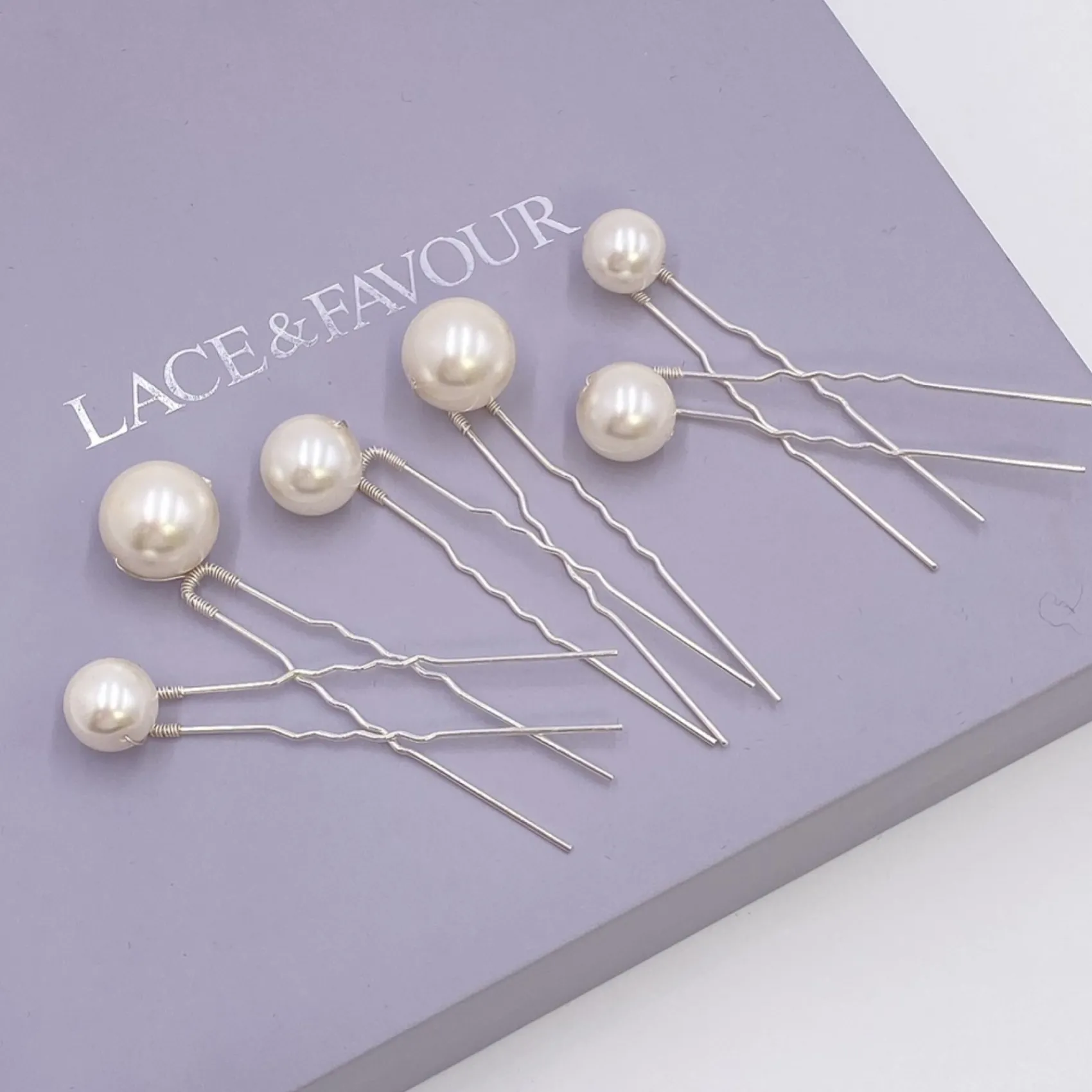 Arianna Reinheit Satz von 6 Perle Hochzeit Haarnadeln ARP617* Geschenke Für Brautjungfern | Geschenke Für Die Braut
