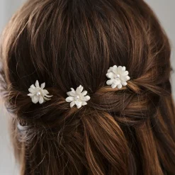 Arianna Satz von 3 doppelten Blumenhaarnadeln ARP604* Geschenke Für Blumenmädchen | Geschenke Für Brautjungfern