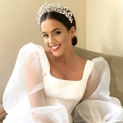 Arianna Unvergängliches Statement Perlen Tiara AR598* Perlen-haarschmuck | Silberne Haar-accessoires