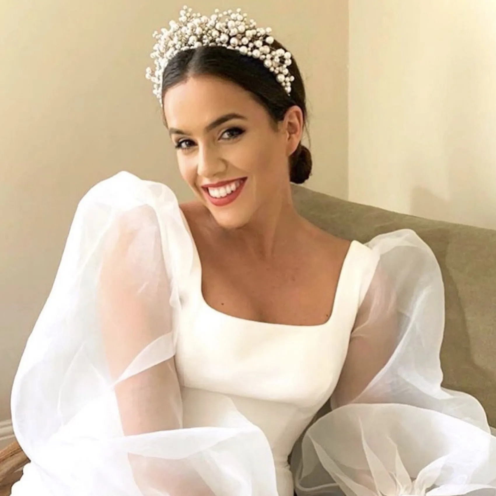 Arianna Unvergängliches Statement Perlen Tiara AR598* Perlen-haarschmuck | Silberne Haar-accessoires