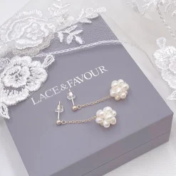 Lace & Favour Arieta Süßwasserperlen-Cluster-Kette Tropfenohrringe* Geschenke Für Die Mutter Des Bräutigams | Geschenke Für Die Mutter Der Braut