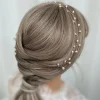 Lace & Favour Aruba Langer zarter Perlen-Haarreif zur Hochzeit (Gold)* Perlen-haarschmuck | Gold-haar-accessoires