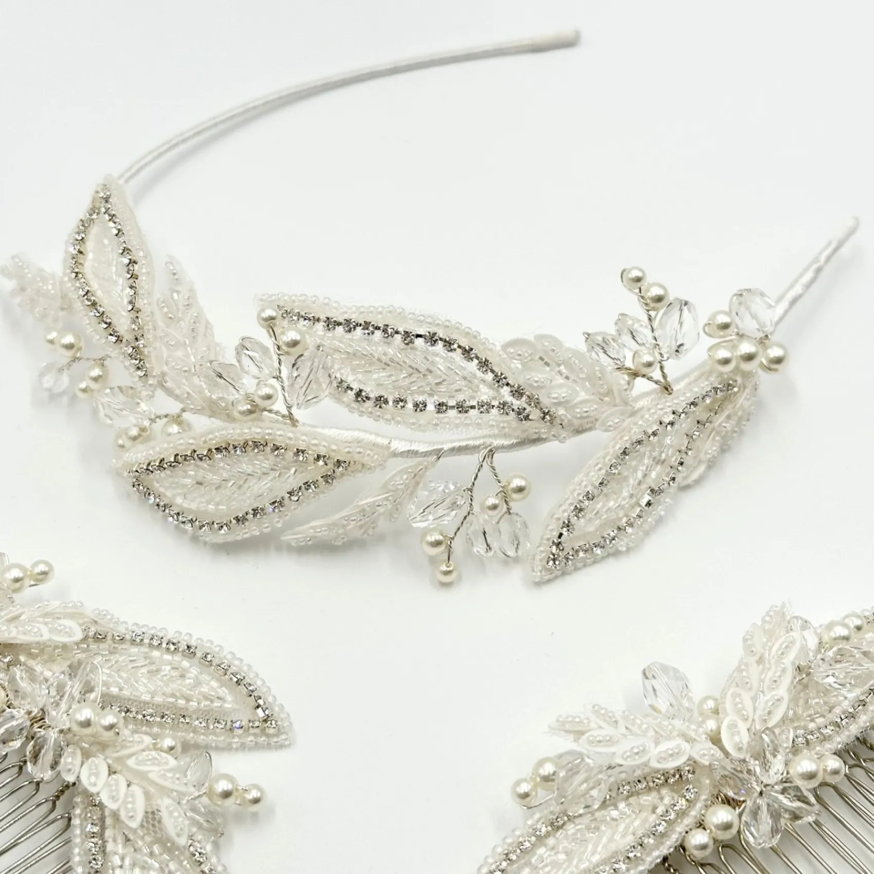 Beads & Beyond Astoria Vintage inspiriert Perlen Blätter Seite Stirnband* Vintage-kopfbedeckungen | Haarschmuck Aus Kristall