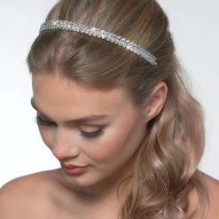 Poirier Aura Silber funkelndes Kristall-Stirnband* Haarschmuck Aus Kristall | Silberne Haar-accessoires