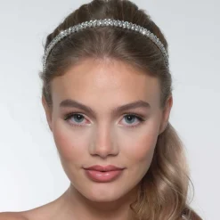 Poirier Aura Silber funkelndes Kristall-Stirnband* Haarschmuck Aus Kristall | Silberne Haar-accessoires