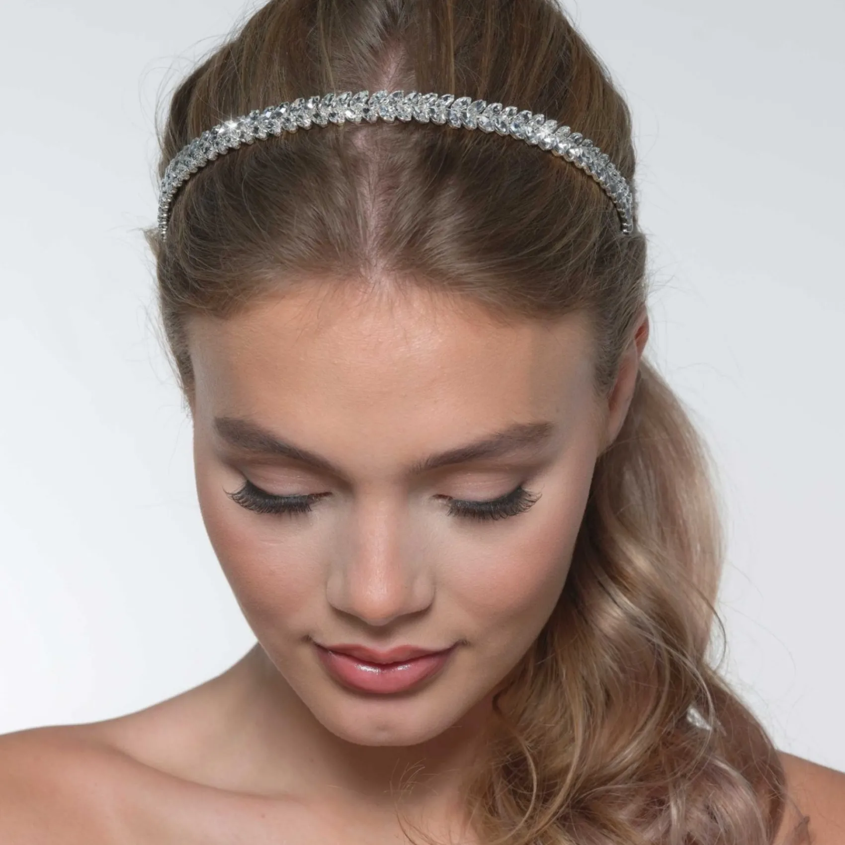Poirier Aura Silber funkelndes Kristall-Stirnband* Haarschmuck Aus Kristall | Silberne Haar-accessoires