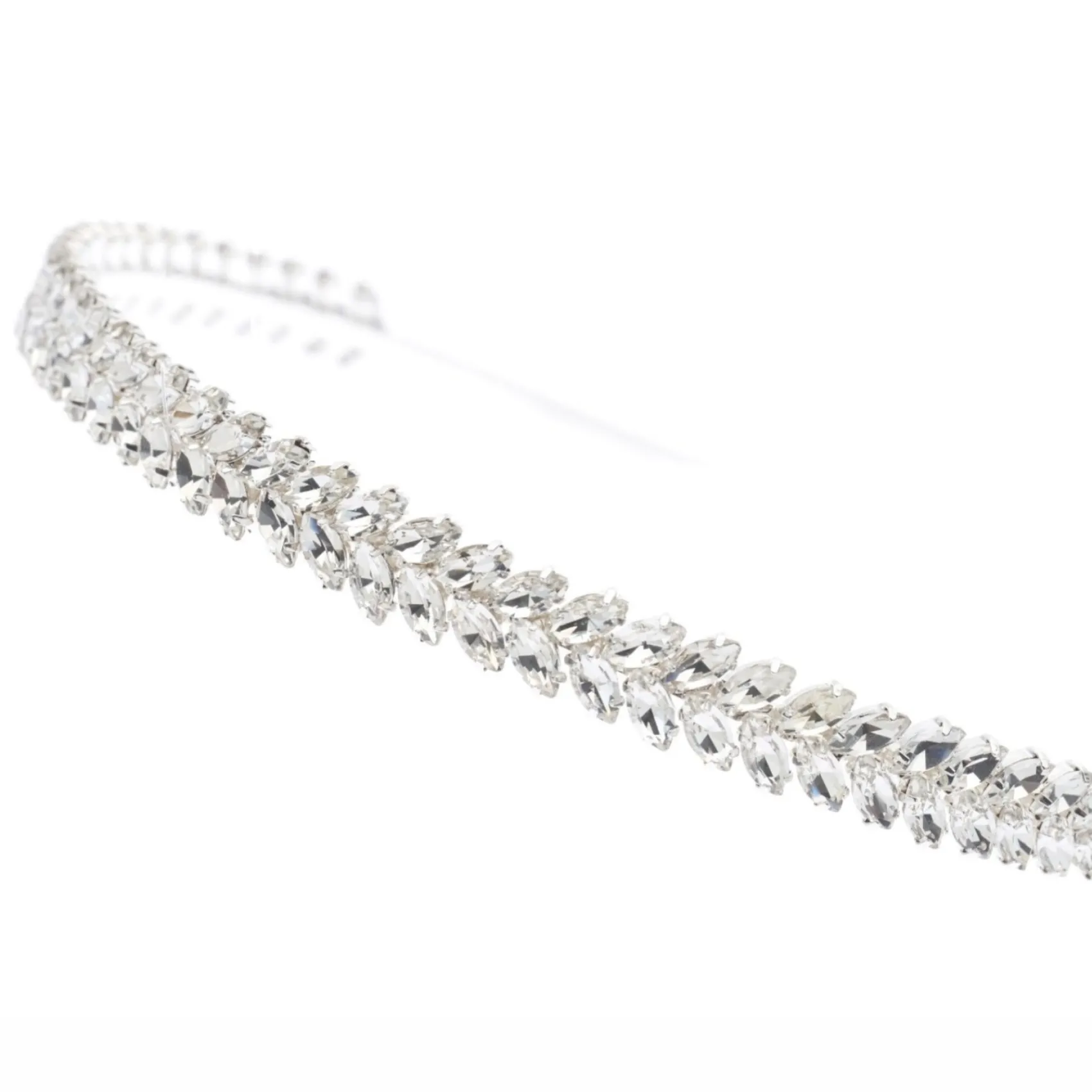 Poirier Aura Silber funkelndes Kristall-Stirnband* Haarschmuck Aus Kristall | Silberne Haar-accessoires