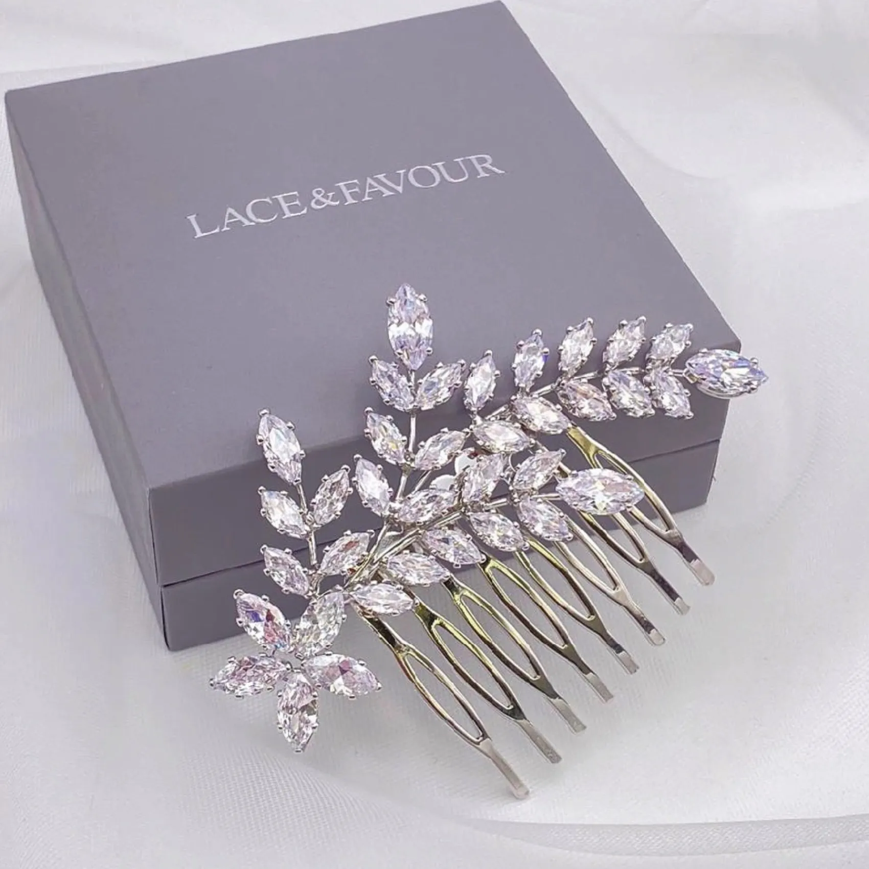 Lace & Favour Aurora Crystal Spray Hochzeit Haarkamm* Abschlussball Haarspangen & Kämme | Haarschmuck Aus Kristall