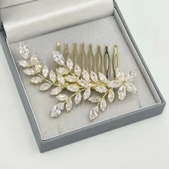 Lace & Favour Aurora Gold Crystal Spray Hochzeit Haarkamm* Abschlussball Haarspangen & Kämme | Haarschmuck Aus Kristall