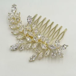 Lace & Favour Aurora Gold Crystal Spray Hochzeit Haarkamm* Abschlussball Haarspangen & Kämme | Haarschmuck Aus Kristall