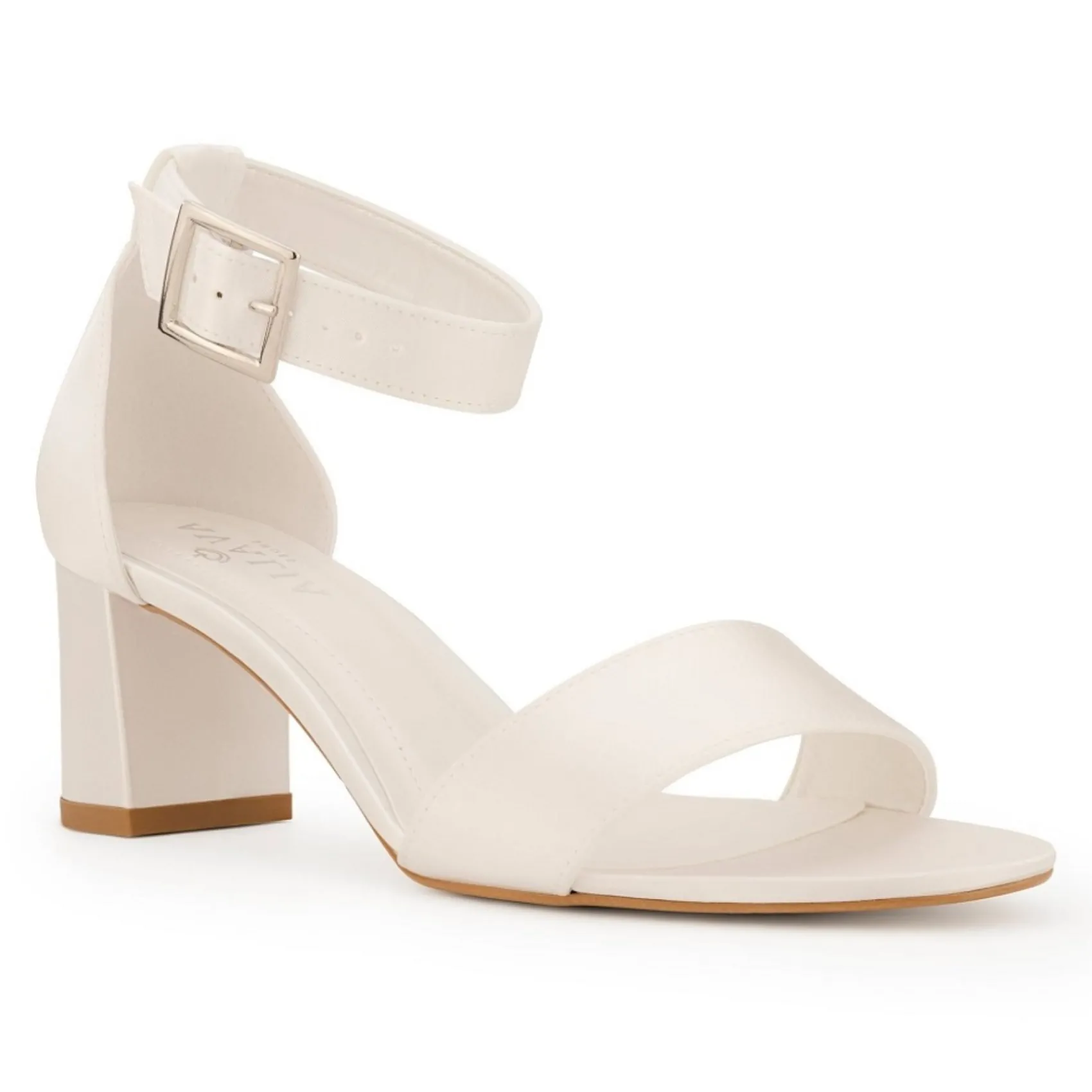 Avalia Shoes Avalia Carrie Elfenbein Satin Breite Knöchelriemen Blockabsatz Sandalen* Schuhe Für Brautjungfern | Hochzeitsschuhe