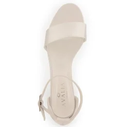 Avalia Shoes Avalia Carrie Elfenbein Satin Breite Knöchelriemen Blockabsatz Sandalen* Schuhe Für Brautjungfern | Hochzeitsschuhe